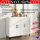 Sideboard Buffet Cabinet Shelf Storage Chest Hallway Cupboard High Gloss White