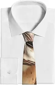 [RLDOBOFE] Funny Owl print Men's Skinny Tie 3.1" Silk Ties for Men Soft Necktie for Weddings Christmas Party Business Work, Black, One Size, Black, One Size