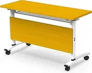 YQMHEZ Folding Conference Table, Rectangular Seminar Training Desk with Wheels, Office Meeting Tables for Conference Rooms and Team Collaboration(140x40cm)
