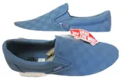 Vans Men's Classic Slip On Tonal Check Coronet Blue Canvas Shoes Size 10.5 NIB