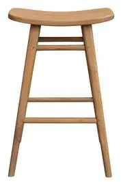 Aria Oval Solid Mindi Kitchen Counter Stool (Natural)