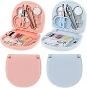 2 Pieces Mini Travel Sewing Kit Basic Portable Emergency Sewing Repair Kit in Bulk with Threads Scissors Needles for Beginner