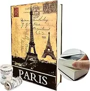 Genuine Paper Transfer Book Safe: Secret Hidden Safe, Combination Lock Included - Metal Safe Box and Protect Your Valuables Inside an Authentic Paper Book, 8.7"×6"×1.8" (Paris)