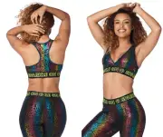 Zumba Sparkle On V Bra Top ~ sz XS, Small, Large ~ Free Shipping! New!