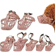 Yusylvia(TM)7pcs/set Plastic Basket Adjustable Dog Muzzle Mask Cage Mouth Mesh