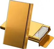 [Lorxilar] 2 Pack Cigarette Case Slim 100mm for 20 Cigarette Portable Cigarette Case Holder Metal,One Size,Gold