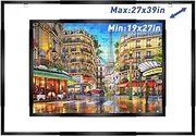 MICEPLAY Adjustable Puzzle Frame for 1000/1500/2000 Piece Puzzles, Lightweight Wall Mount Frame for Posters and Pictures, Horizontal & Vertical Display, Large Black Frame for Gallery Wall & Home Decor