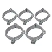 Plumber's Pipe Hanger 4" Hinged Split Ring Galvanized Iron Clamp 5-Pack Steel