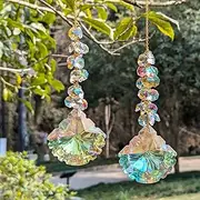 Crystal suncatchers, 76mm Axe AB auraro Crystals Sun Catchers with Crystals Chandelier Beads,Hanging Window Suncatchers, Rainbow Make for car,Ceiling,Wedding, Party, Mom,Daughter Gift(2 pcs)