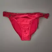 Vix Paula Hermanny Bia Tube Bikini Bottoms Sz M Low Cut Red Gold Logo
