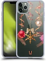 Head Case Designs Ornaments Gold Christmas Gel Case [Military Grade Protection] Compatible with Apple iPhone 11 Pro Max