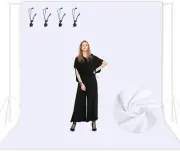 White Photo Backdrop for Photography, 2.6X3M/ 8.5X10Ft Large Background Screen D