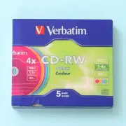 5x Verbatim Colour CD-R 4x 80 MIN 700MB Colourful Blank Discs CDs *NEW*