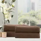 4pc Renee Taylor Cobblestone Toffee 160cm Bath Sheet/Cotton Ribbed Towel 650 GSM