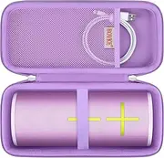[BOVKE] Hard Carrying Case for Ultimate Ears MEGABOOM 4/3 Portable Waterproof Bluetooth Speaker, UE MEGABOOM 4 Travel Holder with Mesh Pocket for Charging Cables, Lilac