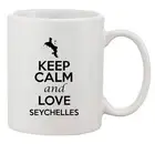 Keep Calm And Love Seychelles Country Map Patriotic Ceramic White Coffee Mug