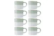 8PK Mikasa 350ml Ombre Coffee Mug Cup Stoneware Drinkware w Handle Blue White