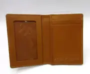 Allen Edmonds Leather Fold-over Card Case w ID Window Made in AMERICA TAN