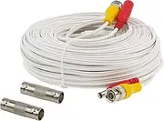 [InstallerCCTV] 100ft Pre-Made All-in-One BNC Video and Power Cable with Connector for Surveillance CCTV Security Camera Video System - White