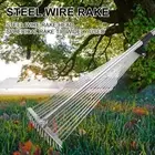 Telescoping Handle Garden Leaf Rake Cleaning Leaves Rake Flower Beds Roof