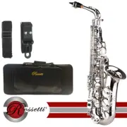 Rossetti 1157-N Eb Nickel Brass Student Alto Saxophone With Case, Mouthpiece