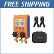 Multi-Functional Digital Manifold Gauge and Thermometer for Easy HVAC Monitoring