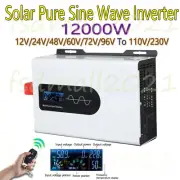 12000W Pure Sine Wave Power Solar Inverter 12V 24V 48V 60V 72V 96V to 110V-230V