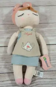 Metoo Plush Angela Stuffed Doll Bunny Ears Tea Time Apron 16.5" New