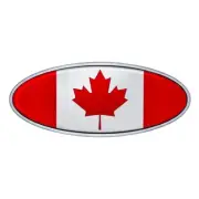 United Pacific Chrome Plated Die Cast w/ Aluminum Canada Flag Decal Emblem