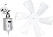 TOOLSGO 15.2cm RV Vent Fan Blades with 12V D-Shaft Motor Compatible with Heng's Elixir Ventline Jensen RV Exhaust Fans