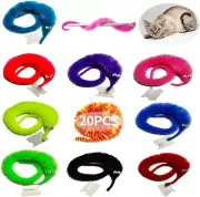 SHENGSEN 20 Pieces Fuzzy Worm Toys String Pets Fuzzy Worms on String Bulk Trick
