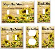 SUNFLOWER BLESS THIS HOME LIGHT SWITCH COVER PLATE K1 U PICK PLATE SIZE