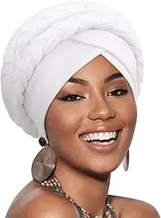 [AQOKKA] African Women Turban Caps Double Pre-Tied Twisted Turbans for Women Head Scarf for Women Hair Wraps Cover Beanie