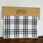 Black White Plaid Lined Rectangle Farmhouse Cottage Fabric Table Runner 13 x 69