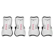 Soccer Shin Pads Size L, 4 Pack Breathable PVC Sport Guard for Adult, White