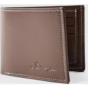 Mens Chocolate BHM Script Debossed Wallet