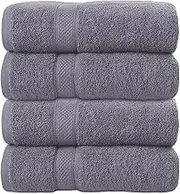 4 Pack Bathroom Towel Ultra Soft Water Absorbent Towel Set, Large Bath Sheets Towels, Lighter Weight, Quicker to Dry, 70 x 140 cm, Grey
