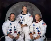 Color 8x10 photo of Apollo 11 Neil Armstrong, Buzz Aldrin, and Michael Collins