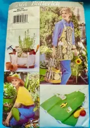 BUTTERICK 4364-APRON, BAG, HAT, KNEE PADS, BUCKET COVER PATTERN NEW