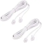 XYWHPGV 6P2C RJ11 Telephone Fax Modem Line Cable 1.9M, 2Pieces for Landline Telephone, White(cbfb1 fe43f b3429 2e691 247d1 e2745