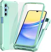 Ailiber Case for Samsung Galaxy A36, Samsung A36 5G Case with Screen Protector, Dual Layer Protection, Shockproof Corners TPU Bumper, Heavy Duty Rubber Cell Phone Cover-Mint Green