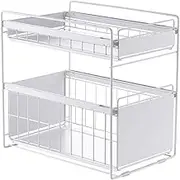 Kitchen Sink Shelf Free Installation of Double-Layer Pull-Out Drawer Seasoning Storage Rack 40.5 * 27.7 * 39.5 cm