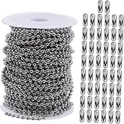 Operitacx Stainless Steel Bead Chain for Jewelry Making Silver Chain Men Charms for Necklace Diy
