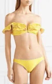 NWT Zimmermann Women's Lumino Polka Dot Ruffl Corset Bikini Set Swimwear Size 1