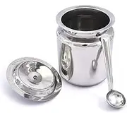Stainless Steel Oil and Ghee Container for Kitchen I Multipurpose Oil Container with Lid I Capacity of 400 ml