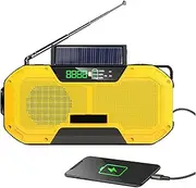 Solar Emergency Radio Hand Crank Radio 5 Ways Powered AM/FM/SW/NOAA Weather Alert Portable Radio with Flashlight 5000mah Battery Backup Flashlight Waterproof Crank Radio for Home Outdoor