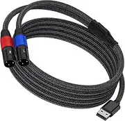 tunghey USB A to Dual XLR Male Audio Cable, USB A to 2 XLR Male Stereo Power Amplifier Cable for pc, Laptop Link Amplifier, Mixing Console Mixer,Note:Not Applicable Recording,Truck,TV USB Ports (1m)