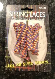 Vintage Adcor 90’s Spring Shoe Laces Strings Coil Elastic No Tie Shoelaces Neon