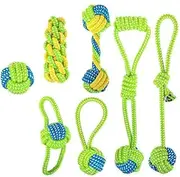 7Pcs Dog Rope Chew Toys Kit Tough Strong Knot Ball Pet Puppy Cotton Teething Toy