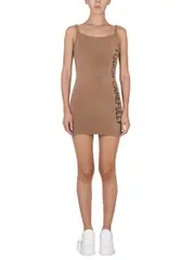 [Off-White] Off-White-Fuzzy Dress With Logo-Donna 40